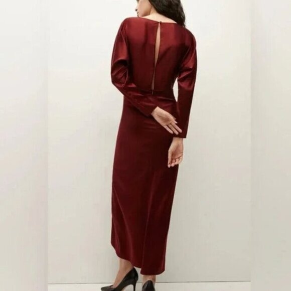 Veronica Beard Sabri Ruched Silk Midi Dress - Picture 2 of 9